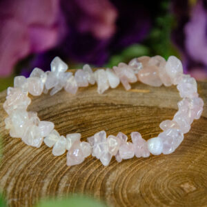 Rose Quartz chip bracelet at dreaminggoddess.com