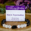 Black Tourmaline and Selenite Beaded Bracelet at dreaminggoddess.com