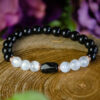 Black Tourmaline and Selenite Beaded Bracelet at dreaminggoddess.com