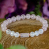 Rose Quartz and Selenite Beaded Bracelet at dreaminggoddess.com