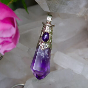 Amethyst Point & Cabochon pendant at DreamingGoddess.com