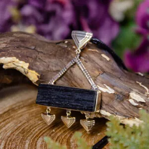 black tourmaline brass pendant @dreamiggoddess.com