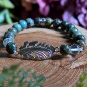 turquoise feather bracelet @ dreaminggoddess.com