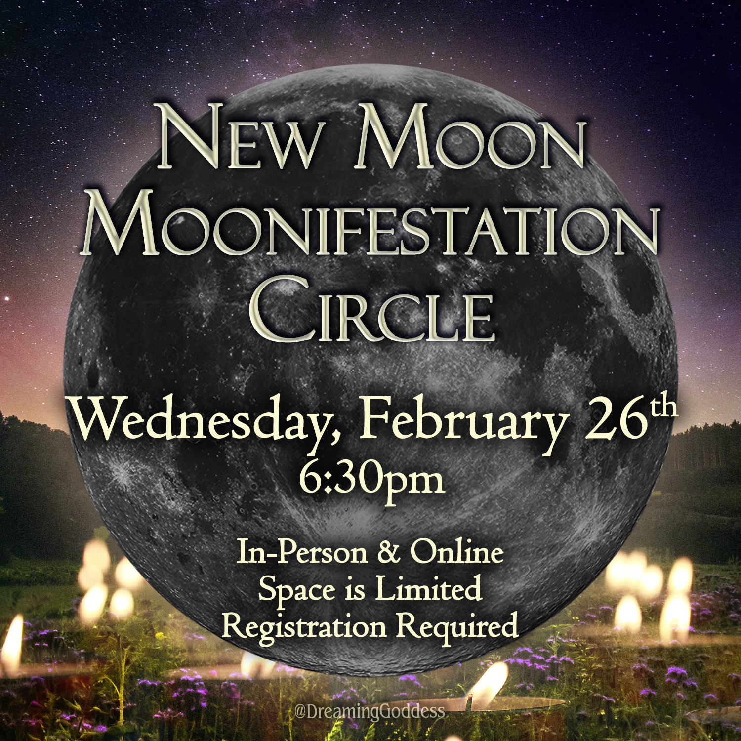 new moon circle @dreaminggoddess.com