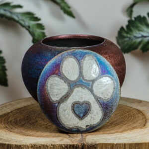 Paw Print Raku Silhouette Dreamcatcher Jar at DreamingGoddess.com