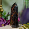 Black Tourmaline Tower with Iron Inclusions at DreamingGoddess.com