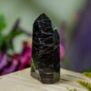 Black Tourmaline Tower with Iron Inclusions at DreamingGoddess.com