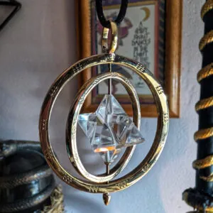 quartz merkaba pendant in brass at the dreaminggoddess.com